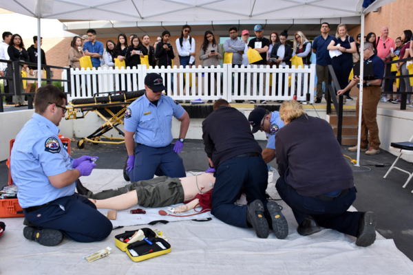 Paramedics demonstrating at an open house in 2014