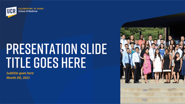 An animated thumbnail that shows various slides from the SOM Presentation template