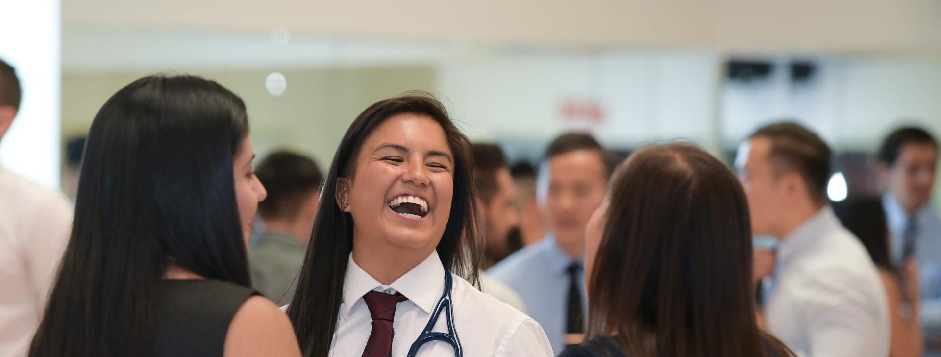 Students behind the scenes at the White Coat Ceremony